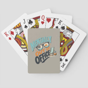 Mentaal niet op kantoor pokerkaarten