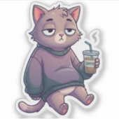 Mentaal Offline Kat Sticker (Voorkant)