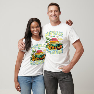 Mentaal Op Vakantie Retro Zomer Strand T-Shirt