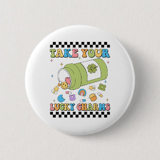 Mental Awareness Take Your Lucky Charm Pills Healt Ronde Button 5,7 Cm