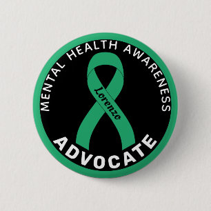 Mental Health Awareness Advocate Black Button