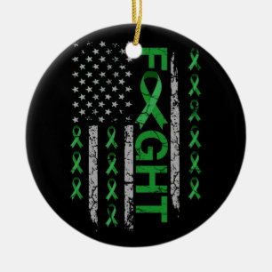 Mental Health Awareness American Flag Distresse Keramisch Ornament