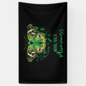 Mental Health Awareness Butterfly Green Ribbon Spandoek (Verticaal)