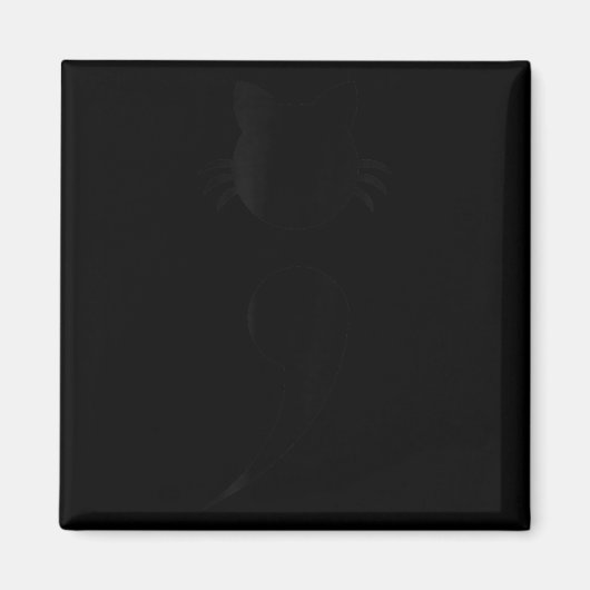 Mental Health Awareness Cat Semicolon Shirt_ Cat L Magneet (Voorkant)