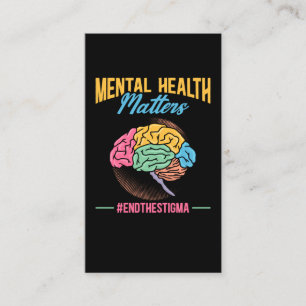 Mental Health Awareness Colorful Brain Visitekaartje