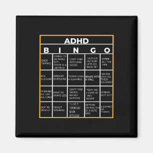Mental Health Awareness Day ADHD Bingo Fun Gift Magneet