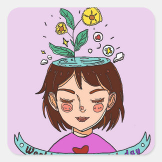 Mental Health Awareness Day Vierkante Sticker