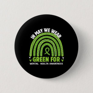 Mental Health Awareness Green Ribbon Ronde Button 5,7 Cm