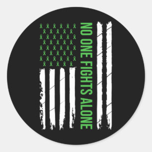 Mental Health Awareness Green Ribbon Ronde Sticker