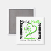 Mental Health Awareness Heart Butterfly Magneet (Voorkant / Achterkant)