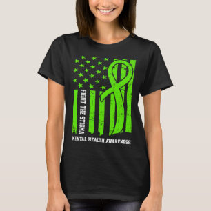 Mental Health Awareness Maand VS vlag Vecht de S T-shirt
