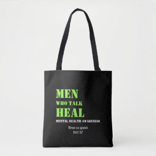 Mental Health Awareness MANNEN DIE PRATEN HEAL Cus Draagtas