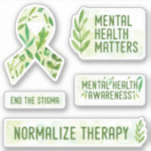 Mental Health Awareness pack - groen lint Sticker (Voorkant)