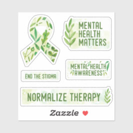 Mental Health Awareness pack - groen lint Sticker