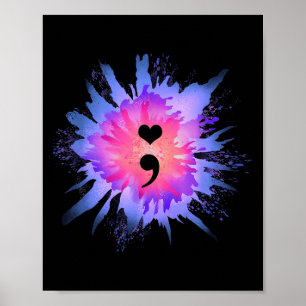 Mental Health Awareness Semicolon Zelfmoord Preven Poster