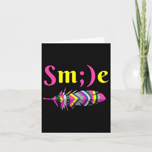Mental Health Awareness Smile Semicolon Suicide Kaart (Voorkant)