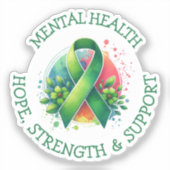 Mental Health Awareness - Support Strength Support Sticker (Voorkant)