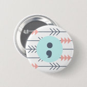 Mental Health Badge-Semicolon-Recovery-Support Ronde Button 5,7 Cm (Voorkant /achterkant)