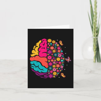 Mental Health Floral Brain Depression Awareness Co Kaart