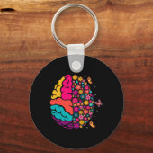 Mental Health Floral Brain Depression Awareness Co Sleutelhanger (Achterkant)
