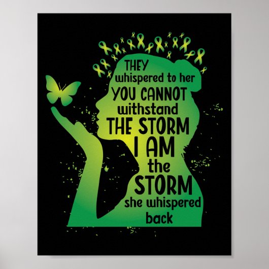 Mental Health Green Ribbon Butterfly Poster (Voorkant)