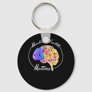 Mental Health Matters Funny Brain Multi-Color Sleutelhanger