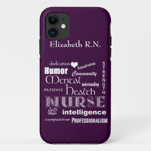 Mental Health Nurse-Attributes /Plum iPhone 11 Hoesje