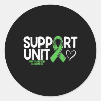 Mental Health Ribbon Support Unit Geestelijke Gezo Ronde Sticker