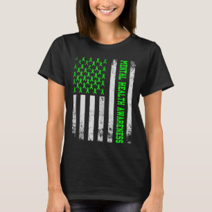 Mental Health S Amerikaanse vlag Geestelijke Gezon T-shirt