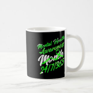 Mental Health S Awareness Month Shirt Green Ribbon Koffiemok