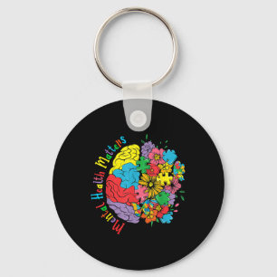 Mental Health S Brain Flowers Aware Psychologist Sleutelhanger