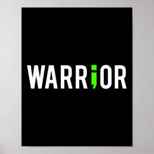 Mental Health Semi Colon Warrior Design Gift voor Poster