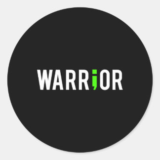 Mental Health Semi Colon Warrior Design Gift voor  Ronde Sticker