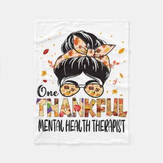 Mental Health Therapist Een dankbare Thanksgiving Fleece Deken