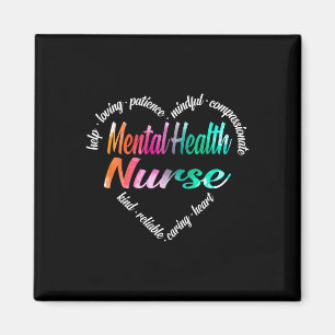 Mental Health Zurse Heart Word Cloud Waterverf Ra Magneet