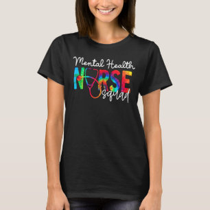 Mental Health Zurse Squad Watercol Love Stethoscop T-shirt
