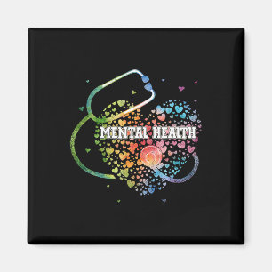 Mental Health Zurse Watercol Love Heart Scrub Stet Magneet