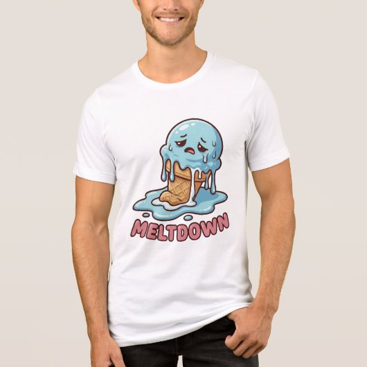 Mental Meltdown Cute Ice Cream Pun Tri-Blend Shirt (Voorkant)