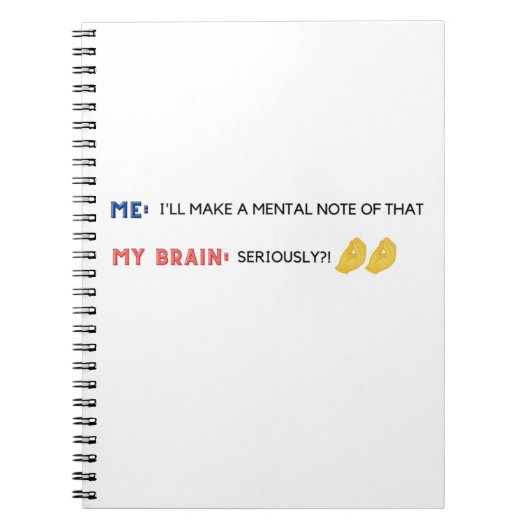 Mental Notes Funny Emoji Diary Notitieboek (Voorkant)