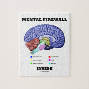 Mentale firewall binnenin (anatomisch brein) legpuzzel