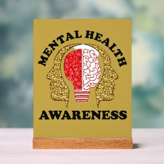 Mentale gezondheid Awareness Desk Sign Acryl Bord (Neutraal)