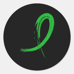 Mentale gezondheid bewustzijn groene graffiti lint ronde sticker