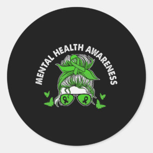 Mentale gezondheid Bewustzijn Sociale angst Mental Ronde Sticker