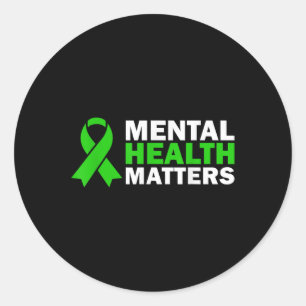 Mentale gezondheid bewustzijn Solidariteit Green R Ronde Sticker