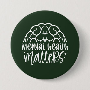 Mentale gezondheid is grafisch bewustzijn ronde button 7,6 cm