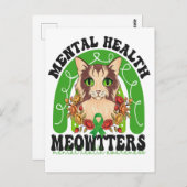 Mentale Gezondheid Meowtters Funny Kat Regenboog K Briefkaart (Voorkant / Achterkant)
