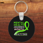 Mentale gezondheidsbewustmakingsmaand mei vecht te sleutelhanger (Voorkant)
