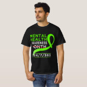 Mentale gezondheidsbewustmakingsmaand mei vecht te t-shirt (Voorkant volledig)
