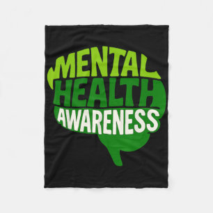Mentale Gezondheidsbewustzijn Groene Menselijke He Fleece Deken