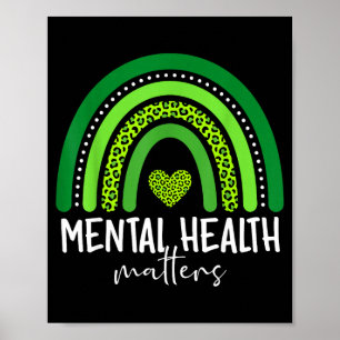 Mentale gezondheidsbewustzijn groene regenboog bre poster